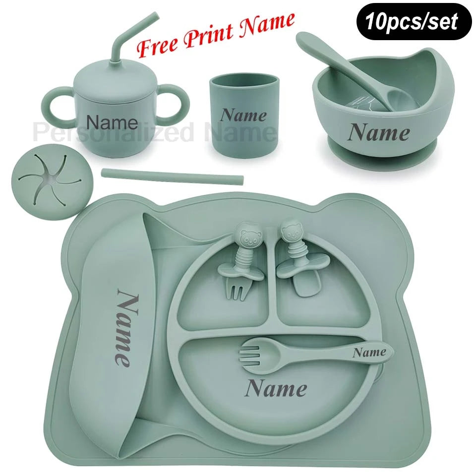 Silicone Baby Feeding Set 10 Pcs – BPA Free Kids Tableware - I YAN