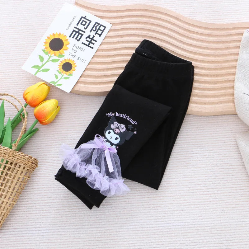 Spring Girls Leggings Cotton Trousers Kids Pants Girls Pants Skinny Print Cartoon Pattern Children Leggings Trousers
