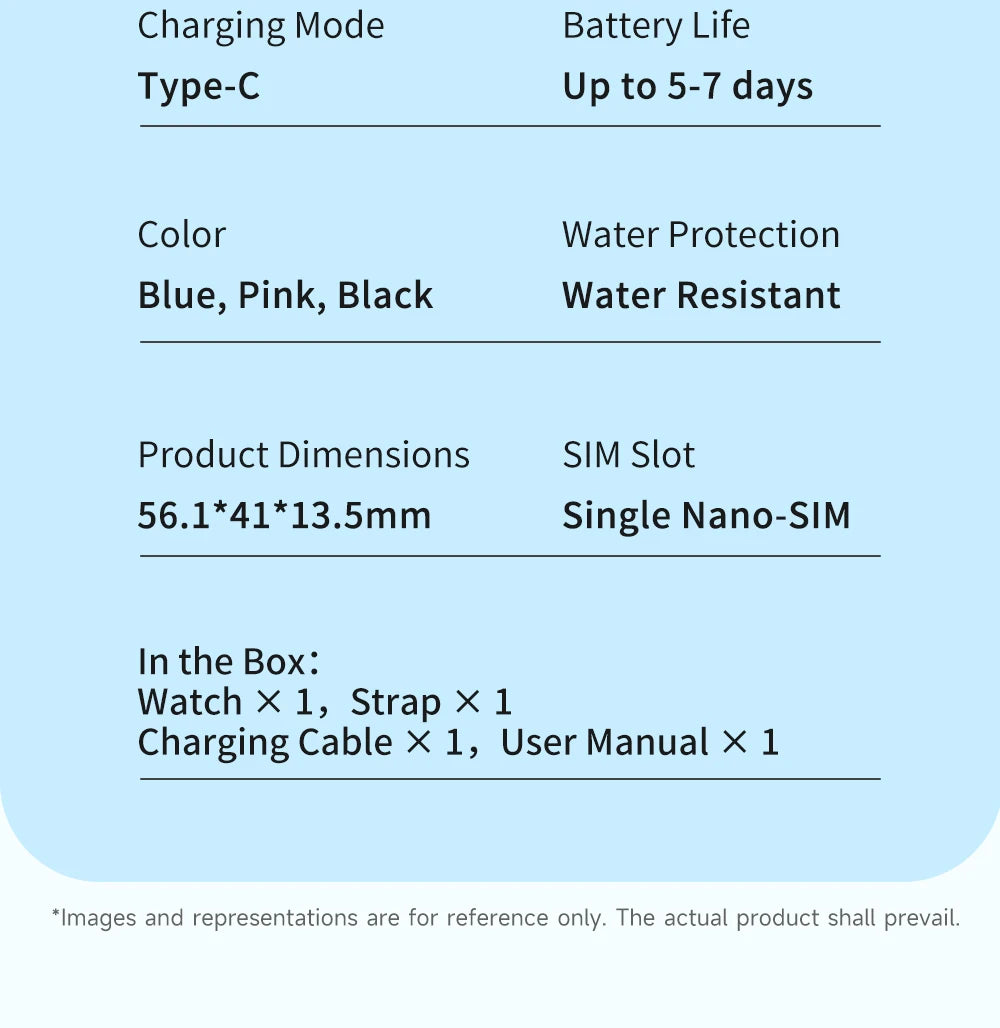 New Smart Watches 4G Kids GPS AGPS LBS SOS Music Playback Camera Smartwatch Waterproof Video Call 800mAh Boy Girl Children Gift