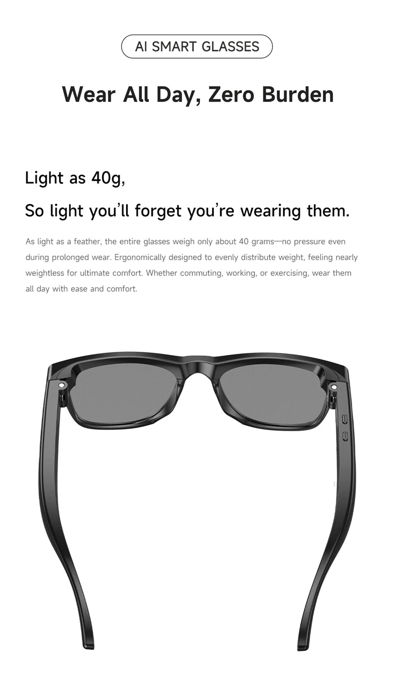 For Xiaomi AI Smart Glasses Photochromic Glasses 4K HD Camera Chat GPT Bluetooth Call Video Music Touch Translate Sunglasses