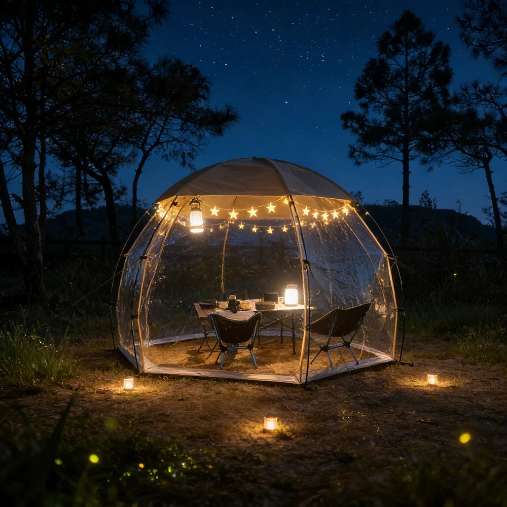 Transparent Bubble Tent Camping Picnic Hemi Crystal Tent Outdoor Hemispherical Family Starry Sky Winter Greenhouse Dome Tent