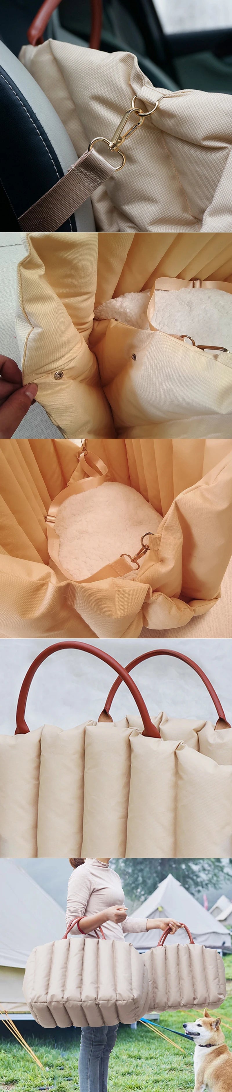 Pet Dog Bag Is Portable and Comfortable for Travel Luxury Handbag Winter Warm Removable Portable Outdoor Travel Safety Seat Bag