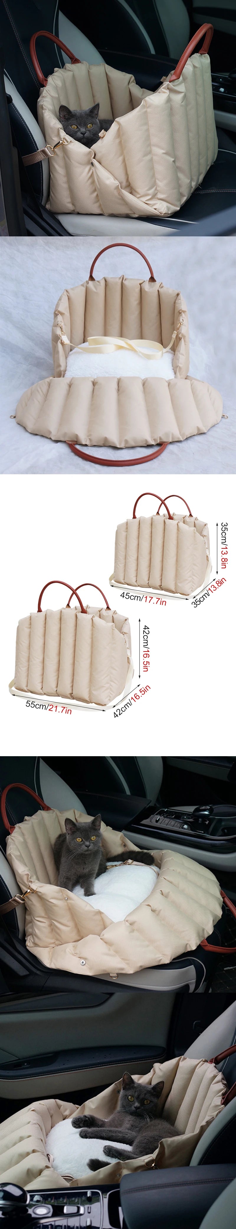 Pet Dog Bag Is Portable and Comfortable for Travel Luxury Handbag Winter Warm Removable Portable Outdoor Travel Safety Seat Bag