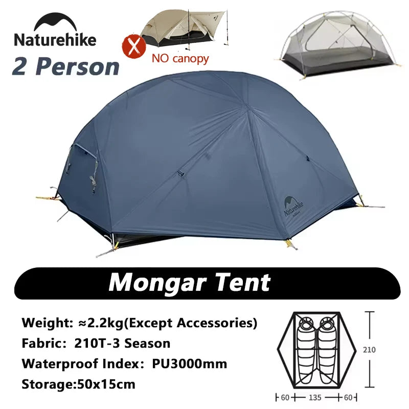 Tent Camping 1 2 Person Tent Outdoor Travel 15D Waterproof Ultralight Backpacking Shelter Tent Hiking