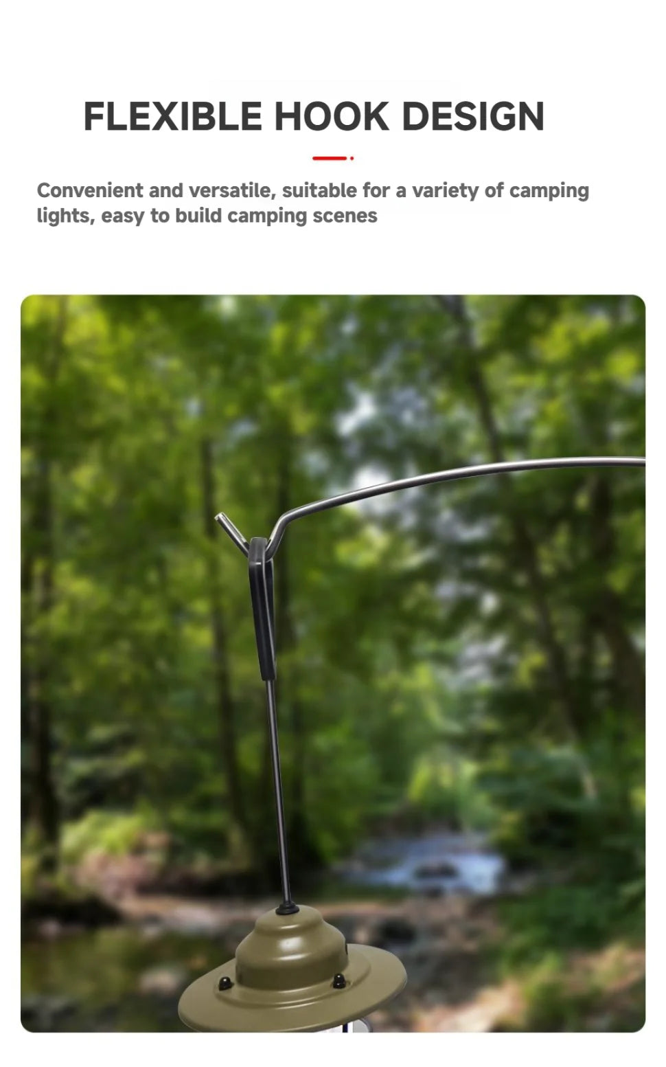 WESTTUNE Outdoor Lamp Stand Hook 360° Full space adjustment Lamp Pole Stand Portable Folding Camping Lantern Stands for Picnic