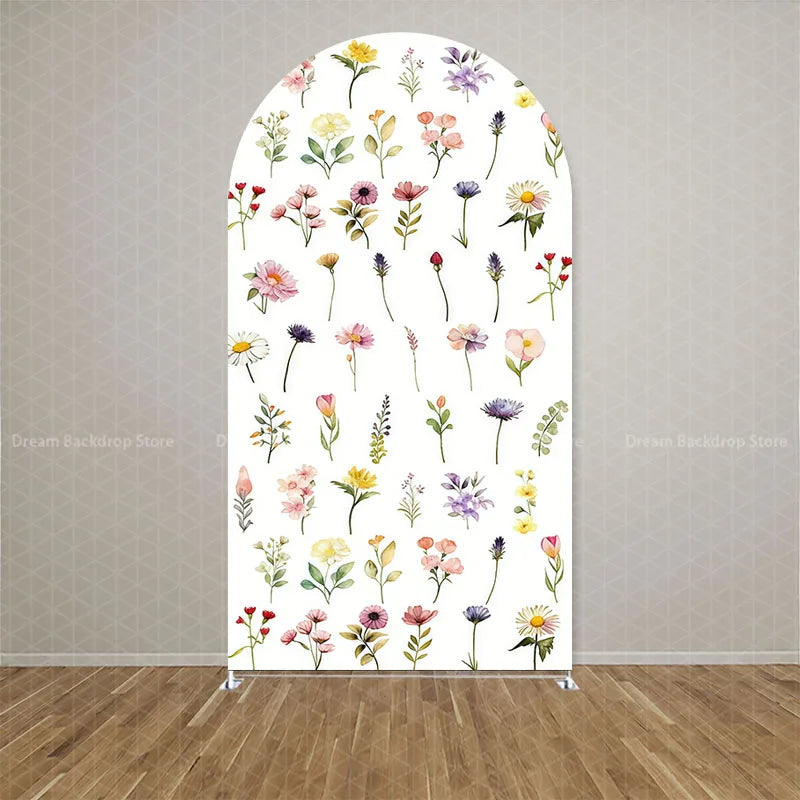 Custom Double-sided Wonderland Fairy Mushroom Butterfly Arch Backdrop Cover Girls Birthday Party Baby Shower Decor Background
