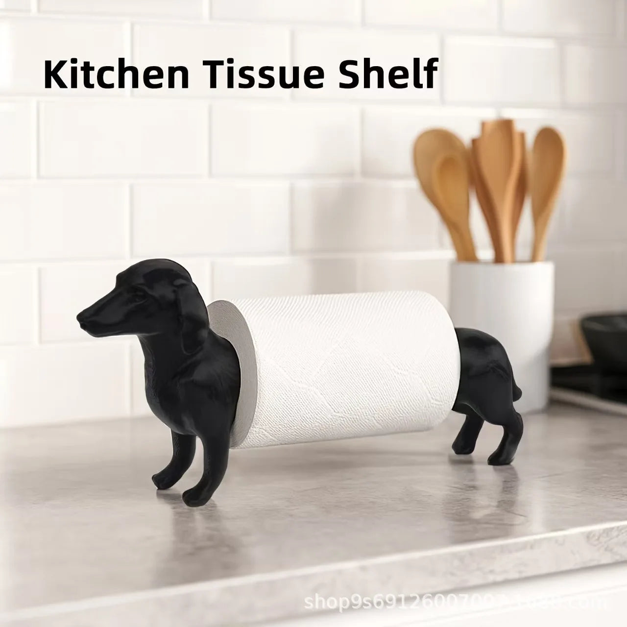 3D Printed Modern Nordic Simple Cute Pet Animal Puppy Shape Roll Paper Holder Toilet Paper Holder