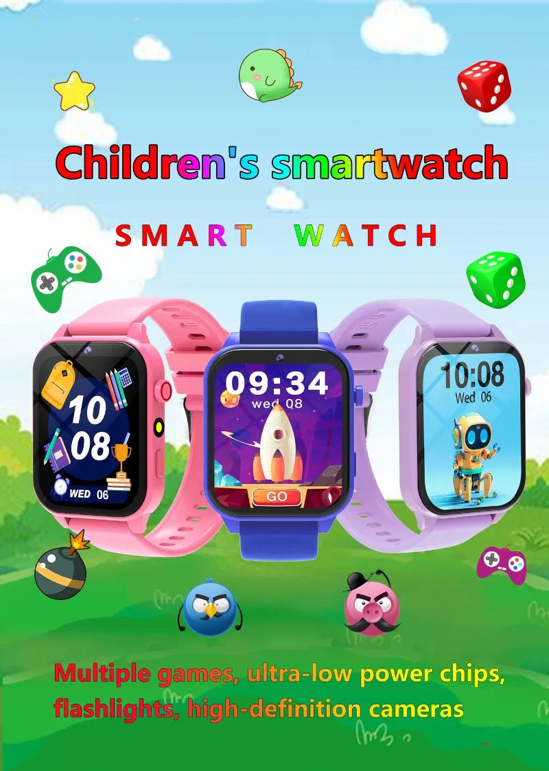Children's Game Smartwatch 1.83" Display – Sleep Monitor Camera Alarm Clock Kids Bracelet Gift for Boys & Girls - I YAN