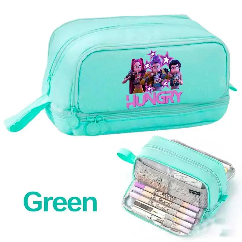 Demon Hunters Pencil Case – Multi-Functional Stationery Storage Bag - I YAN