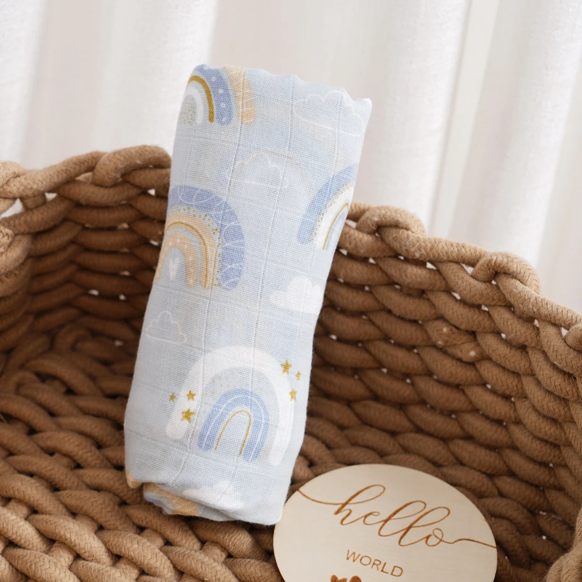 Elinfant Baby Muslin Swaddle Blanket 120x110cm Bamboo Cotton – SGS/CPSIA Certified Soft Print Wrap for Newborns - I YAN