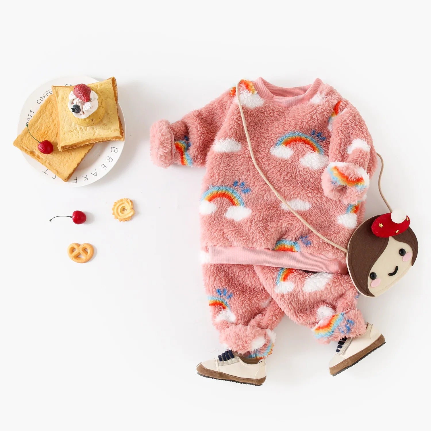 Winter Baby Girls Clothing Sets Warm Long Sleeve Tops + Trousers 2Pcs Cute