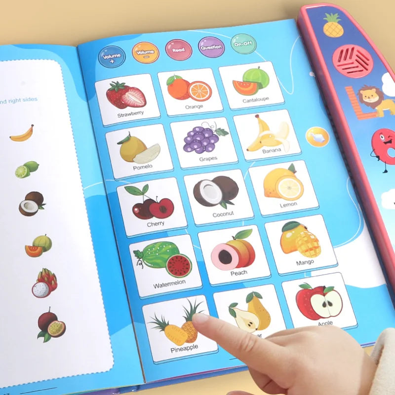 Kids electronic audio book player by I YAN with colorful buttons and screen, designed for early education and toddler learning.