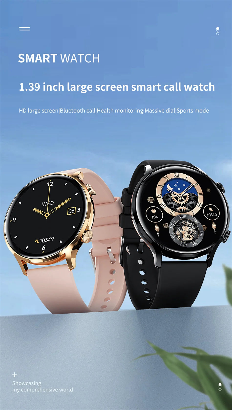 2026 New Smartwatch Women AMOLED HD Screen Always On Display Bluetooth Call IP68 Waterproof GPS Smart Men Watch For Android ios