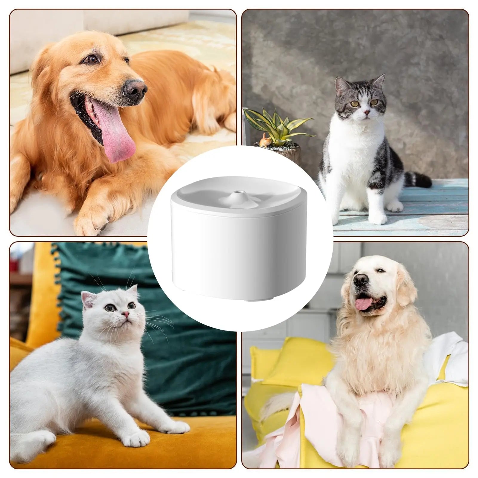 Pet Water Dispenser, Silent Circulating Water, Multi Layer Filtration, Cleaning and Hydrating, Suitable for Cats and Dogs, Allowing You to Rest Assured