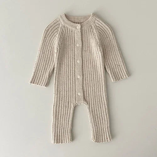 2026 New Spring 0-24M Toddler Baby Boys Girl Knitted Romper Long Sleeved Solid Color Hooded Infant Baby Knitted Jumpsuit