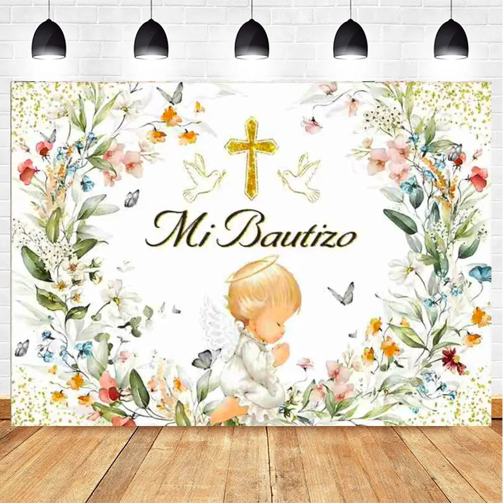 My First Communion Theme God Bless Boy Girls Party Decoration Supplie Grail God Bless Baptism Christening Baby Shower Background
