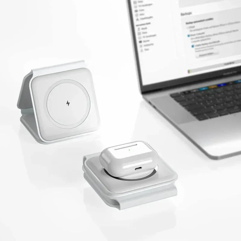 3 in 1 Portable Magnetic Wireless Charger Fast Charging Dock Station Foldable Stand Trip Charger For iPhone Apple Watch AirPods