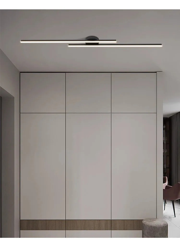 Long Aluminium LED Ceiling Light Modern Creative Design Ceiling Lamp Indoor Lighting Fixture Hallway Balcony Aisle Office Lustre