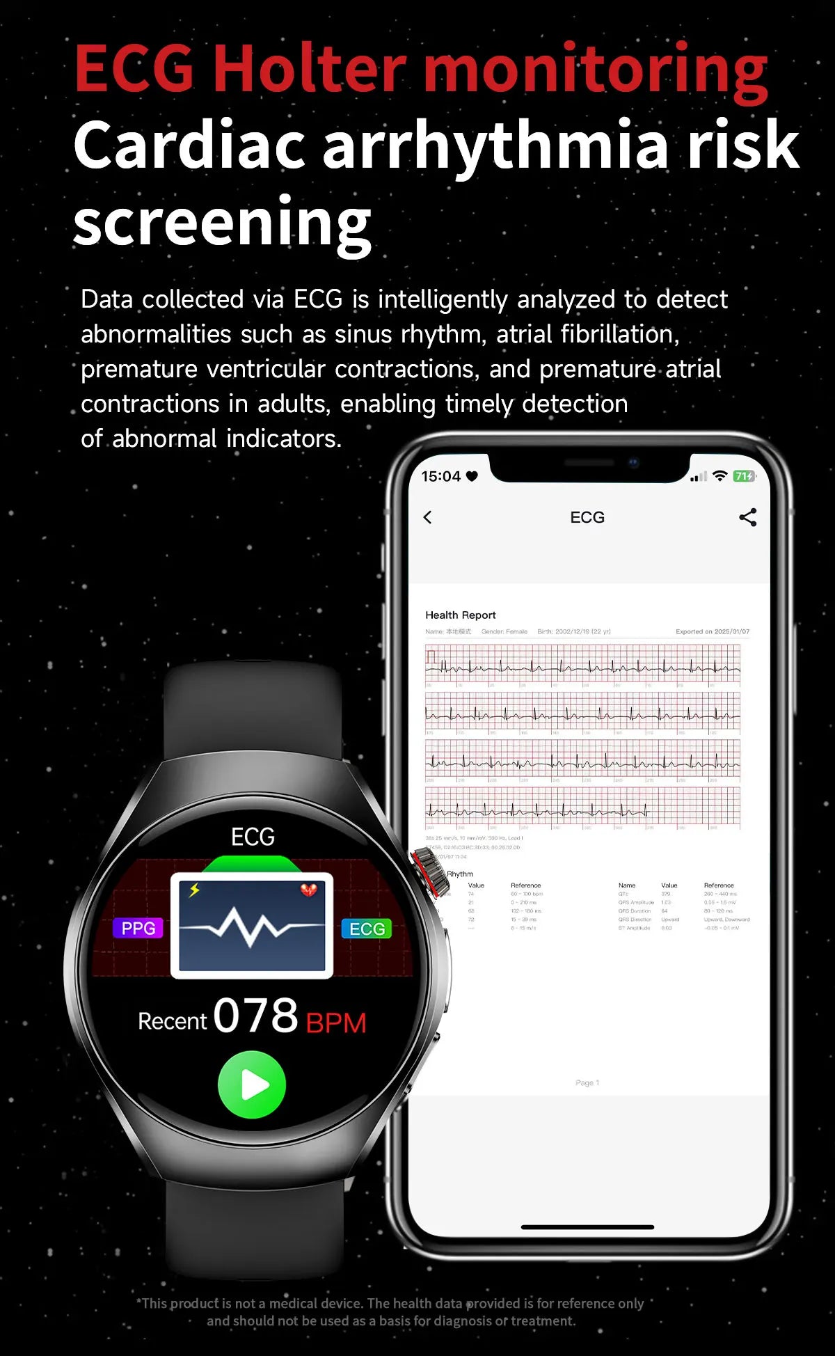 New Brand 2026 upgrade Health Check Smart Watch ECG Blood Lipid Uric Acid Body Fat Sport Waterproof HD Call SmartWatch Man Women
