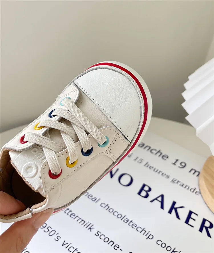 Spring/Autumn Baby Shoes Leather Toddler Boys Barefoot Shoe Soft Sole Girls Outdoor Tennis Fashion Little Kids Sneakers