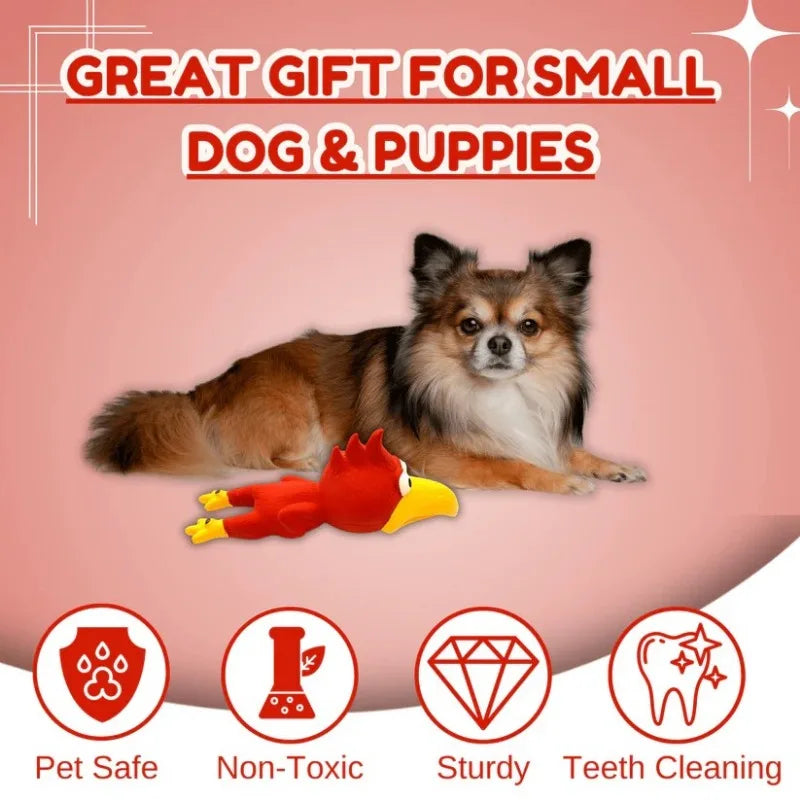 Dog Toys Make a Sound Cooing Chicken Dog Toy - Durable Latex Chew For Small To Medium Breeds Interactive Play & Dental Health