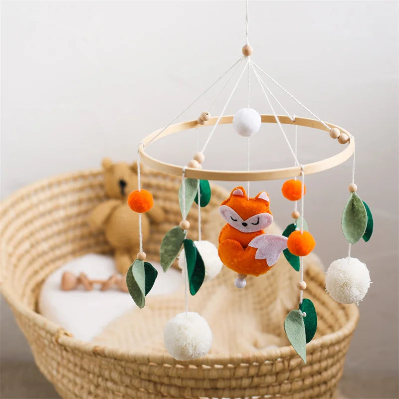 Hot Air Balloon Wooden Baby Crib Mobile – Musical Bed Bell & Rattles for Newborns 0–12M - I YAN