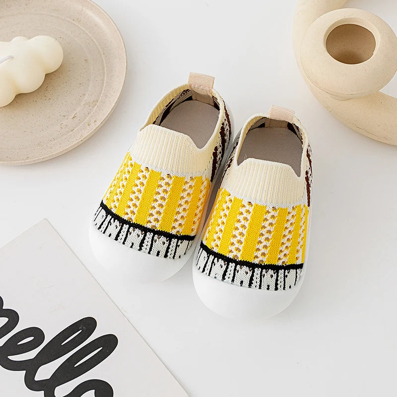 Spring Summer Baby First Walker Mesh Knitted Infant Toddler Shoes Non-Skid Bottom Kids 0-3T Girls Boys Slip-On Casual Sneakers