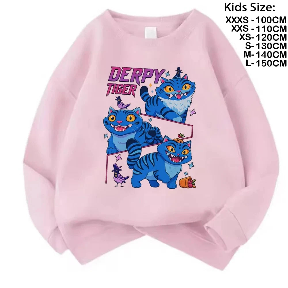 Movie Fans Gift Hoodie Girls Kids Huntrix Kpop Demon Hunters Children's Sweatshirt Cute Tiger Harajuku Hoody for Boys Girls