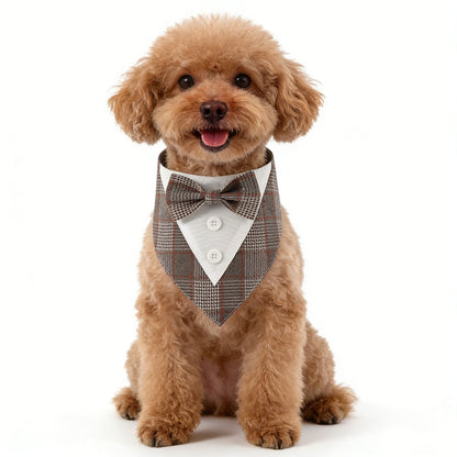 I YAN Sucado pet bandana wedding dog collar triangle scarf with bow tie, stylish accessory for special occasions.