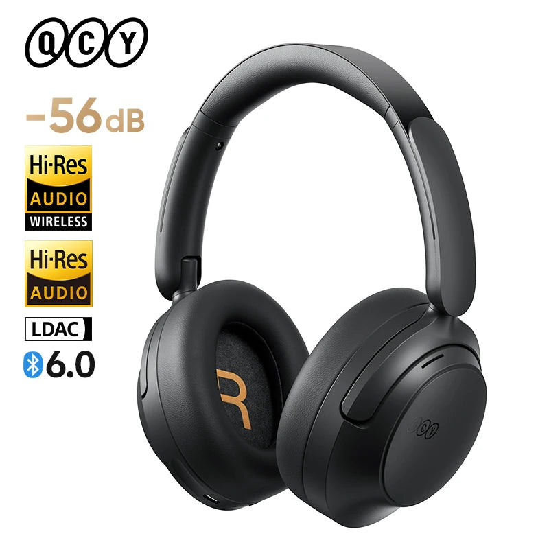 QCY H3S -56dB Adaptive ANC Over Ear Headphone Hi-Res LDAC Spatial Sound Wireless Earphone Bluetooth 6.0 Dual Driver 102H Headset