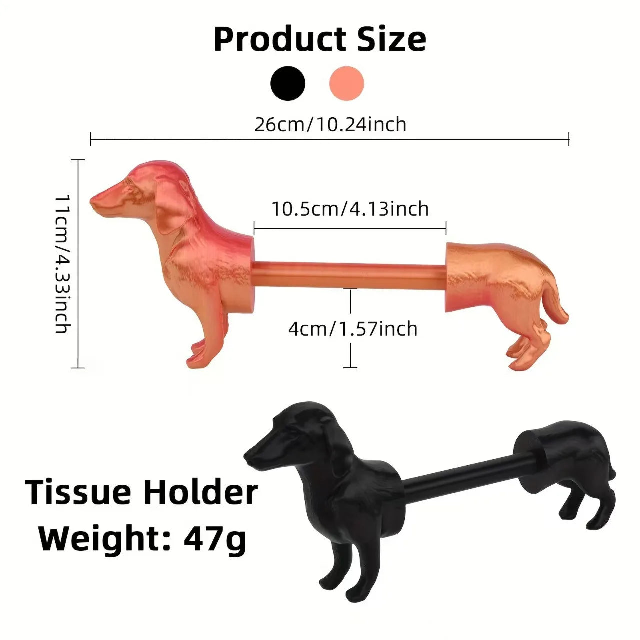 3D Printed Modern Nordic Simple Cute Pet Animal Puppy Shape Roll Paper Holder Toilet Paper Holder