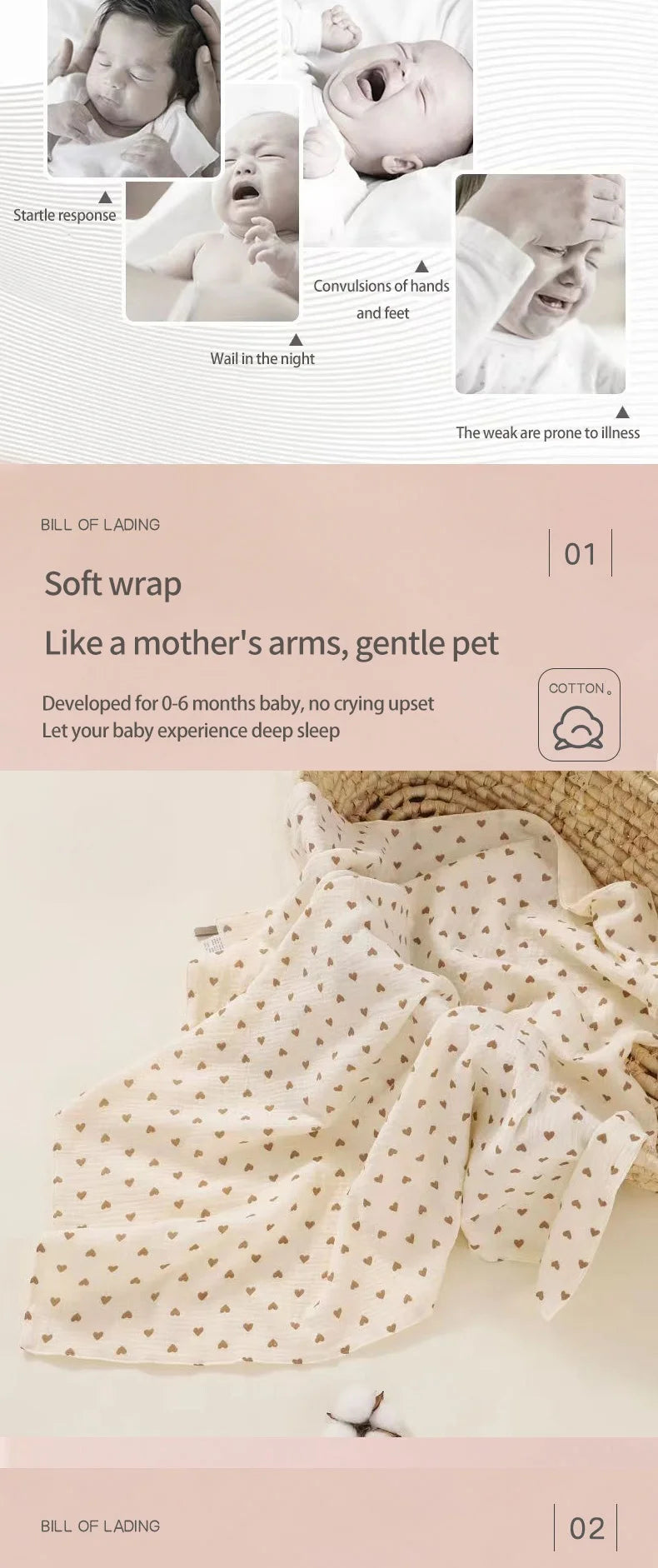 Soft cotton muslin baby receiving blankets by I YAN, 80x80cm swaddle blankets for newborns, ideal for infants' bedding and bath.