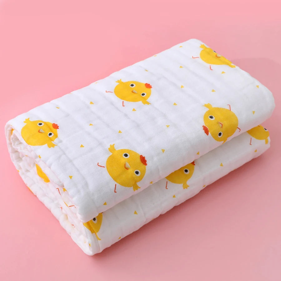 Baby Bath Towel Newborn Bathrobe 4-Layer Pure Cotton Gauze – Soft Swaddle Blanket & Washcloth for Boys & Girls - I YAN
