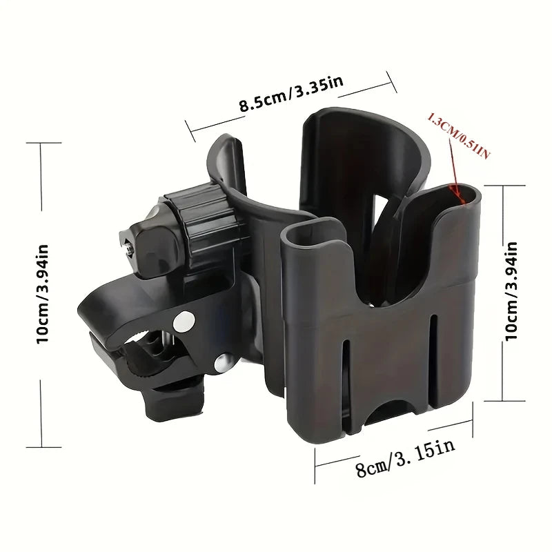 2-in-1 Universal Stroller Water Cup Holder With Phone Holder, Universal Bottle Holder For Wheelchair stroller Accessories