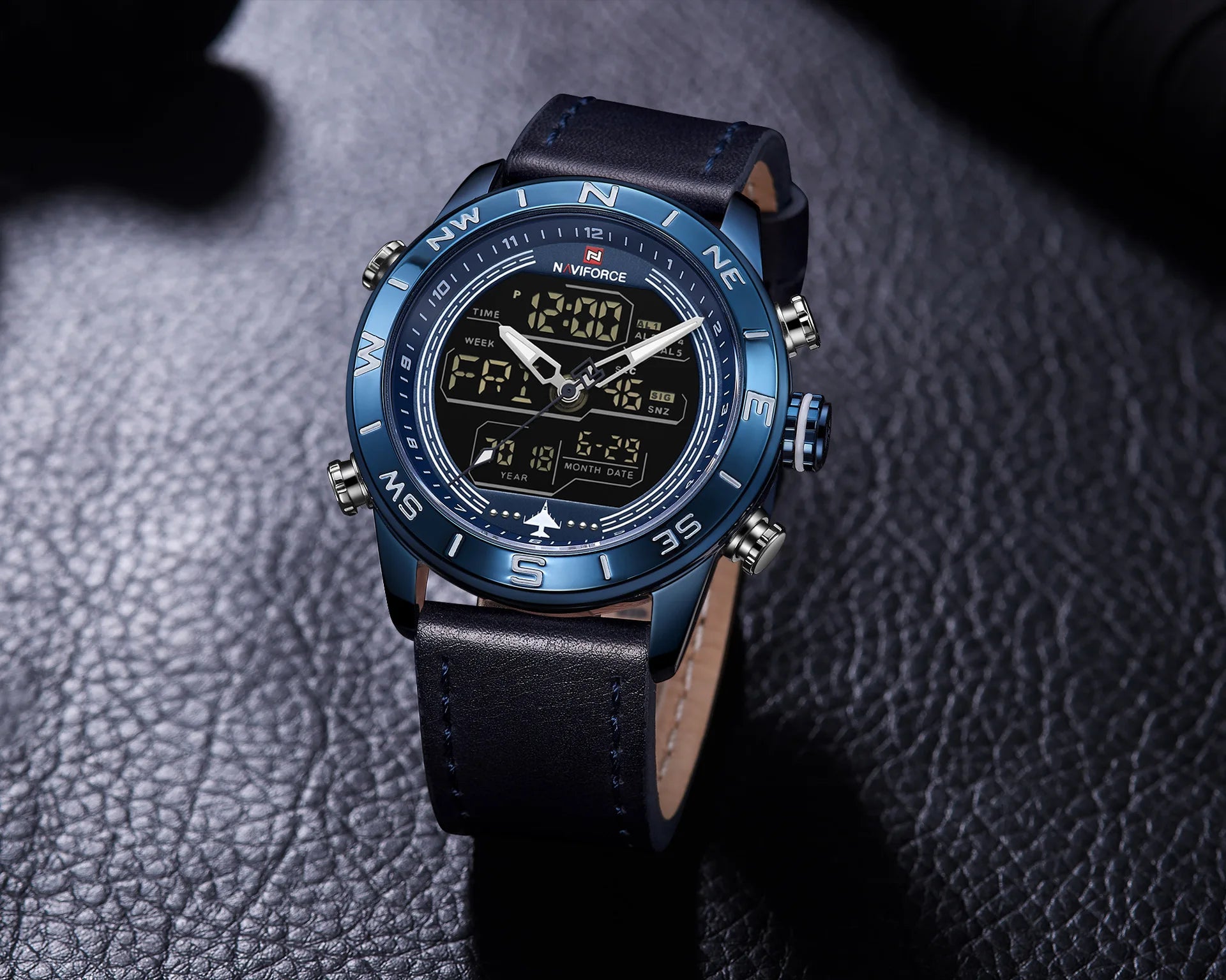 NAVIFORCE Luxury Brand Date Japan Movt Square Men Quartz Casual Watch Army Military Sports Watch Men Watches Male Leather Clock