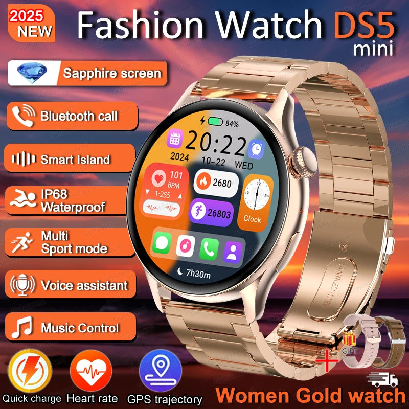 2026New Lady women Fashion Smart Watch Bluetooth Call Blood oxygen Health GPS Sport Outdoor Smartwatch for Women AMOLED Screen