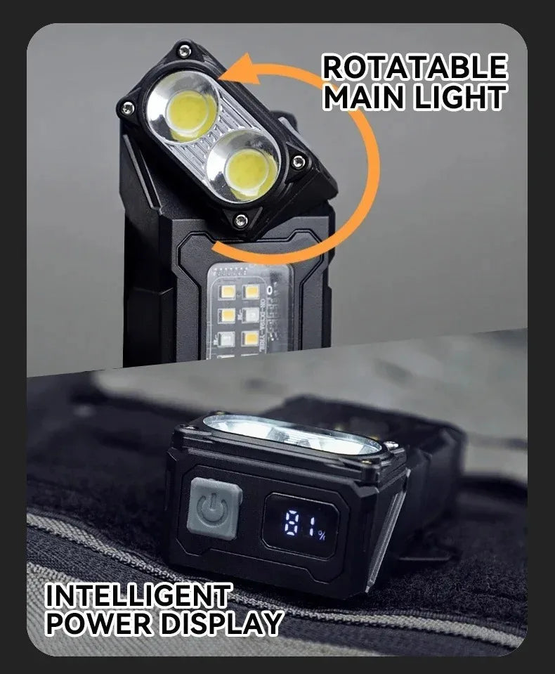 Tactical Edc Flashlight Light Portable Multifunctional Torch USB Rechargeable Outdoor Camping Emergency Light Fishing Lanter