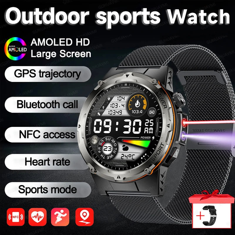 NEW Top Popular Outdoors GPS tracker Sports Smart Watch Men 500mAh NFC HD Call IP68 depth waterproof Smart Watch T-REX3 Men