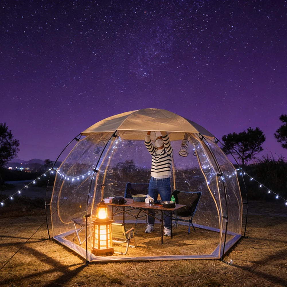 Transparent Bubble Tent Camping Picnic Hemi Crystal Tent Outdoor Hemispherical Family Starry Sky Winter Greenhouse Dome Tent