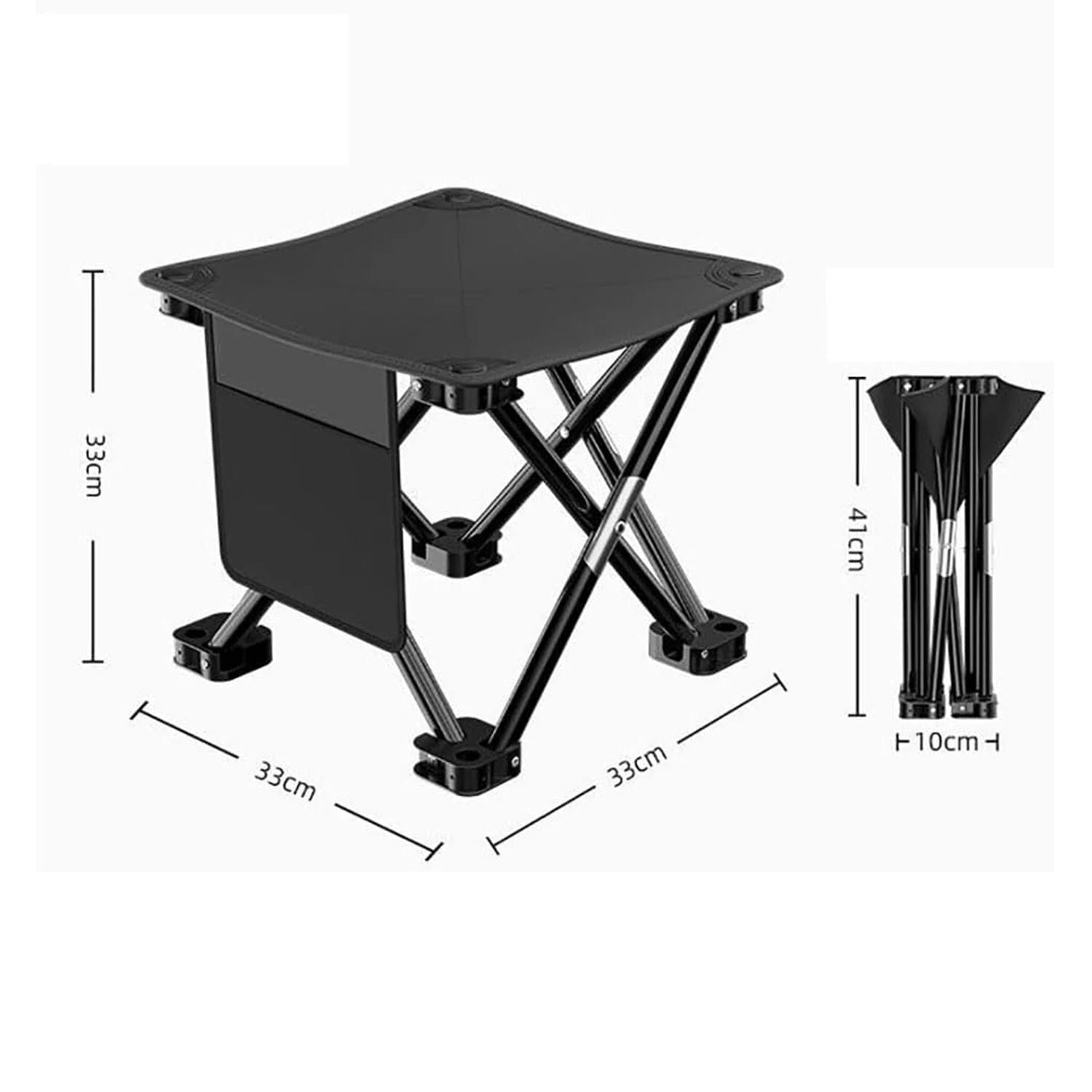 Folding Camping Footrest & Stool Portable Outdoor Seat with Side Pockets & Carrying Case for Picnic,Beach,Fishing,Hiking,Travel