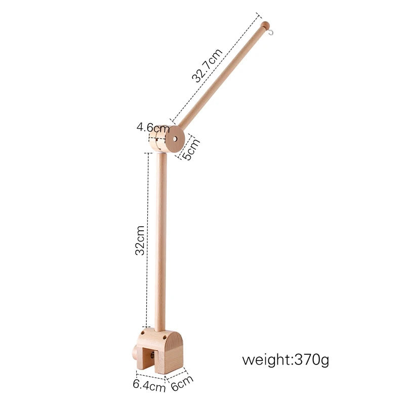 Wooden Baby Crib Mobile with Music Box – Bed Bell Hanging Rattle for Newborns 0-12M - I YAN