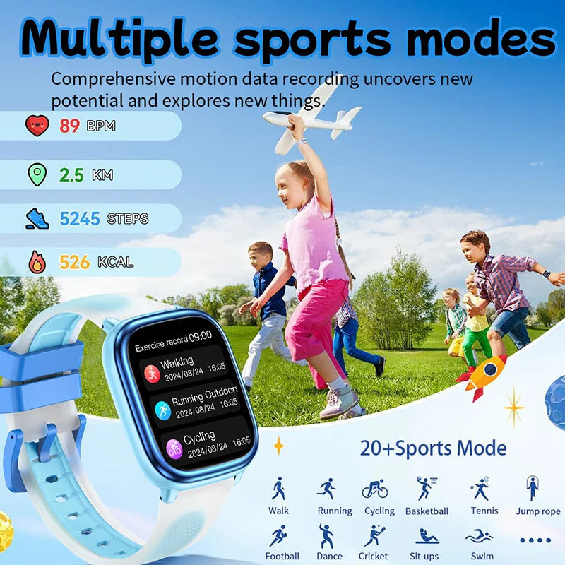 2026 Children's Smart Watch Multiple Learning Modes – Early Education Health Monitor LED Flashlight IP68 Waterproof - I YAN