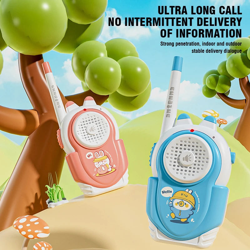 2PC Children's Walkie-talkies Wireless Cartoon Pagers Remote Intercom Outdoor Kids Toys Parent-child Interaction Education Game