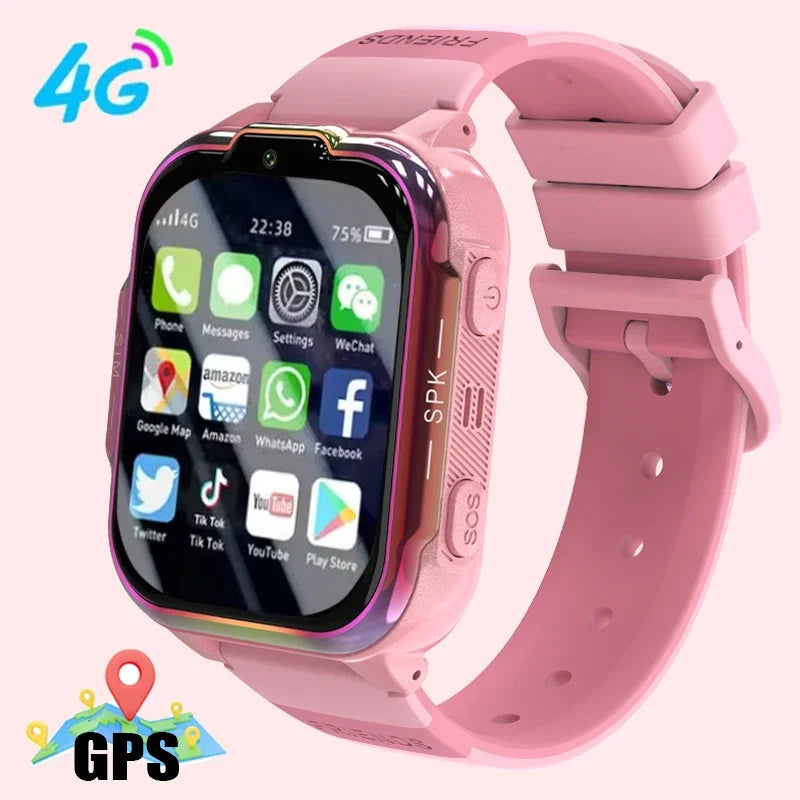 2025 New Kids GPS Smart Watch 4G Track Video Call Camera SOS – Waterproof LBS Location Tracker Smartwatch - I YAN