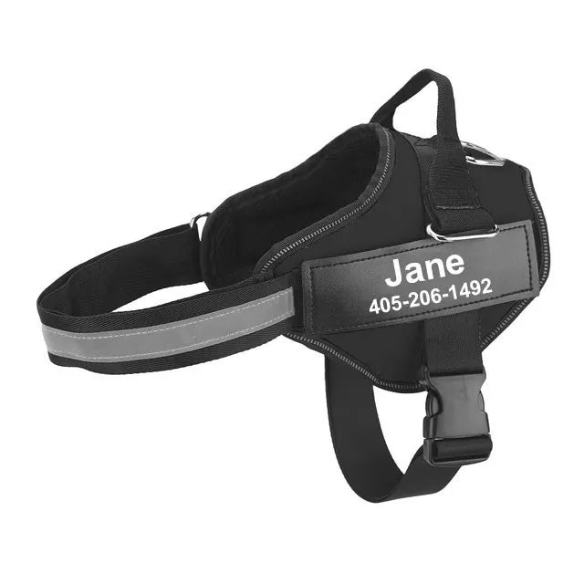 Reflective adjustable dog harness by I YAN with breathable no-pull vest for small and large dogs, shown on a dog.