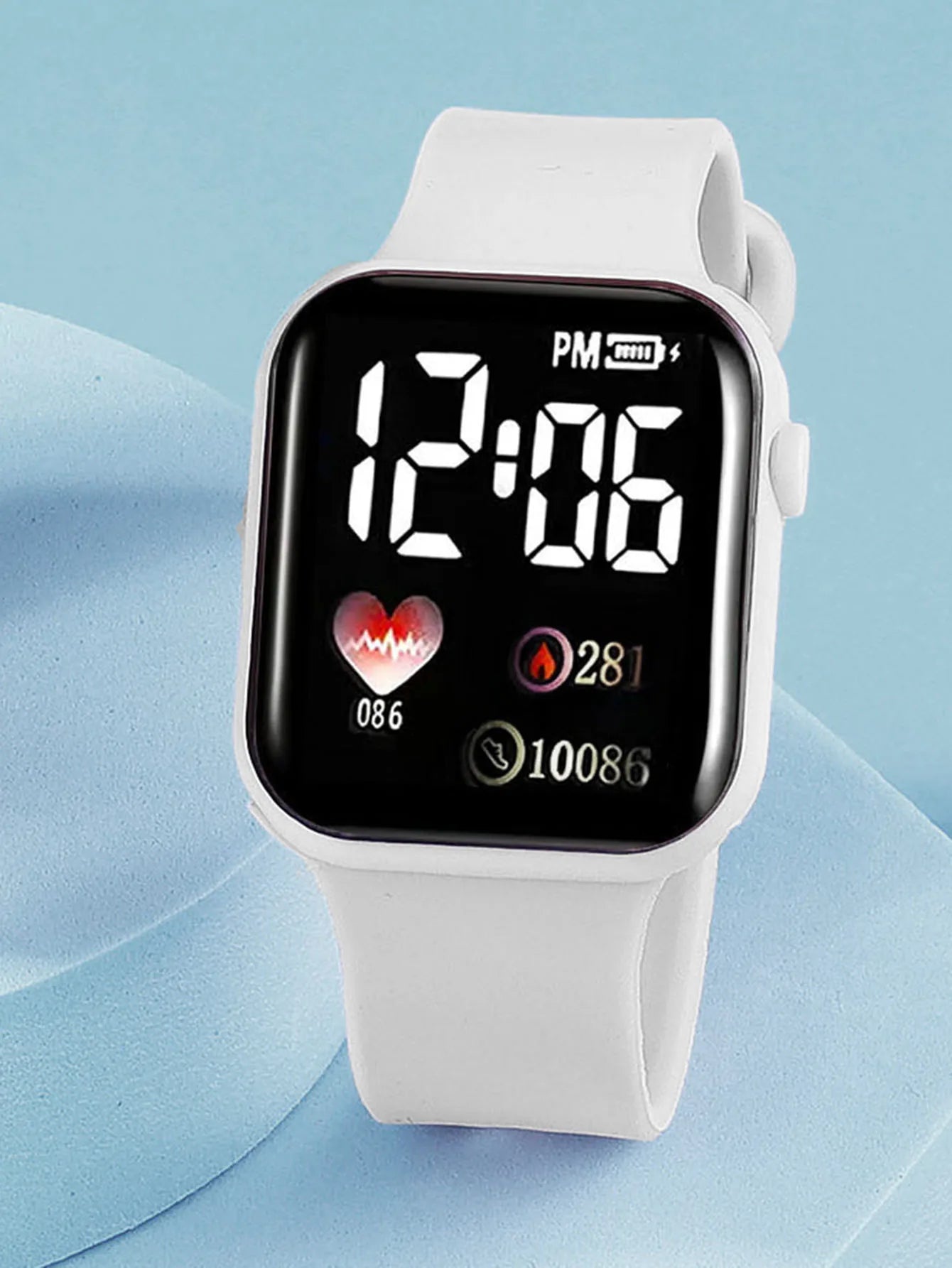 White Square Watch Set with Heart-Shaped Accessories Ideal Valentine's Day Gift Birthday Present Packaging Not Included