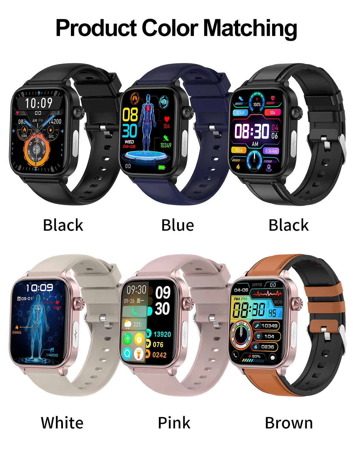 2026 New Blood lipids Uric Acid testing Smart Watch Men ECG+PPG Blood Pressure blood oxygen Bluetooth Call Health smartwatch iOS