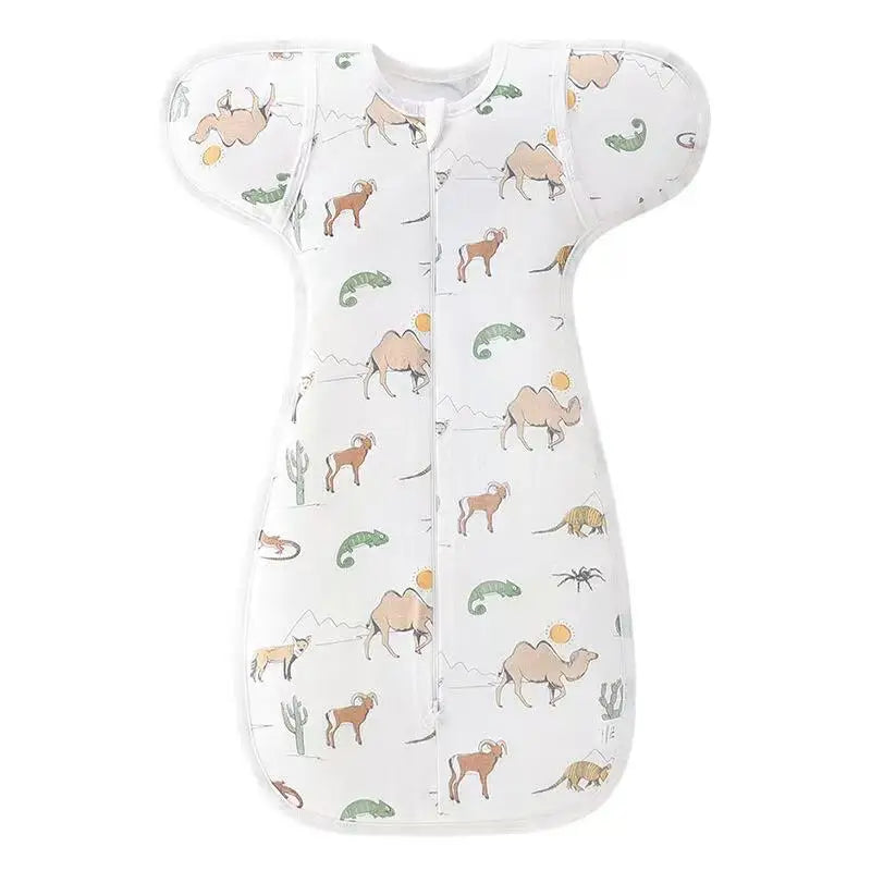I YAN 100% cotton newborn swaddle sleepsack for 0-6 months, soft muslin baby blanket set for comfortable swaddling.