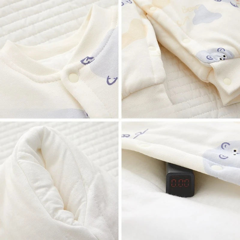 Somenie Newborn Baby Onesie Thickened Winter Pure Cotton Baby Bodysuit Warm Cotton Winter Cute Printed Boys Girls Onesie