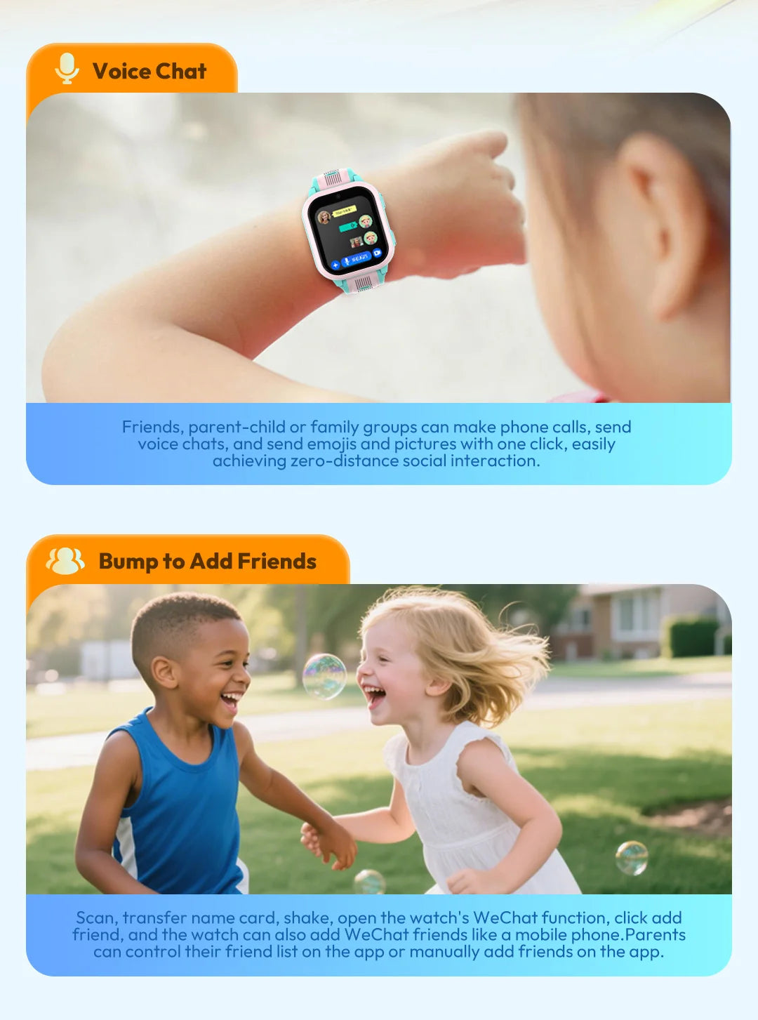 Wonlex 4G Kids Smartwatch by I YAN with dual cameras, GPS, large memory, and a colorful display for children.
